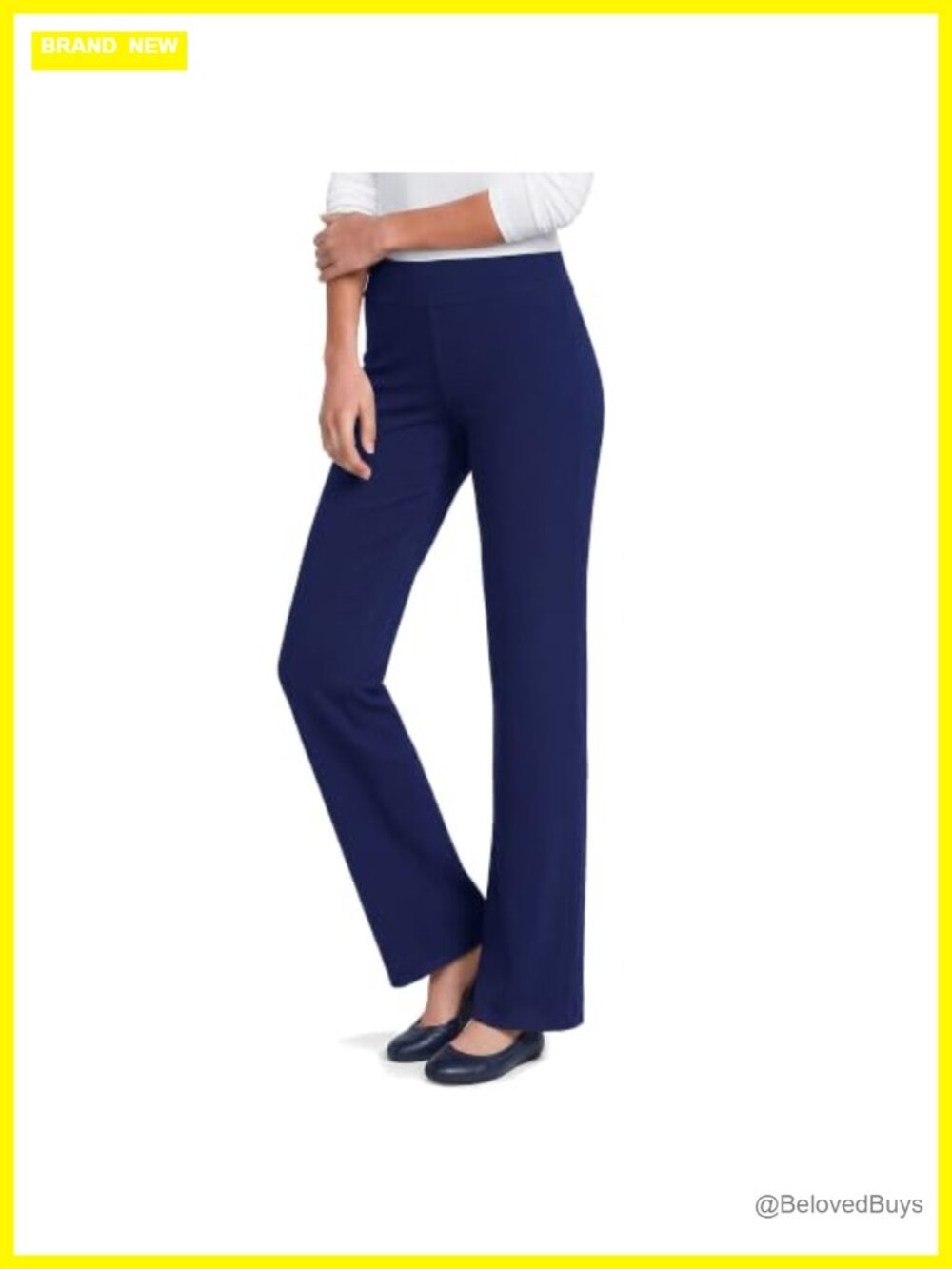 Lands' End Starfish Straight Leg Pull On Pants Cotton Spandex Comfort Work
